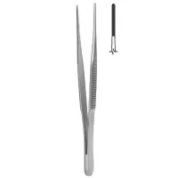 Пинцет сосудистый прямой с атравматической нарезкой 150х1,3 мм 34.0025.15 Hilbro