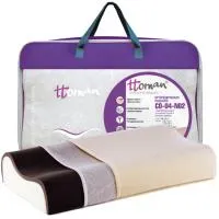 Подушка ортопедическая Ttoman СО-04-NO.2, с эффектом памяти, валики 12 и 10 см, карбоновый слой с ионами серебра