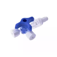 Переходник (краник) 3-х ходовой SURUWAY - для многоходового соединения различных инфузионных магистралей, синий, 50 шт