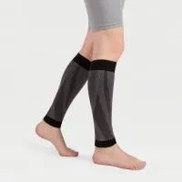 Гетры компрессионные IDEALISTA ID-213 для спорта 1 класс компресии черно-серые 