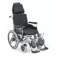 Кресло-коляска с электроприводом MET COMFORT 42, артикул 20504, складная, с регулировкой угла наклона спинки и подножек