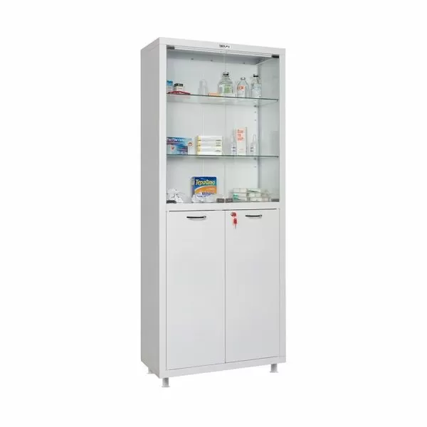 Шкаф медицинский МД 2 1670/SG дверцы стекло/металл