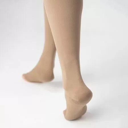 Чулки компрессионные Тривес ТК.230 унисекс 1 класс компрессии с открытым носком и гладкой резинкой цвет бежевый  