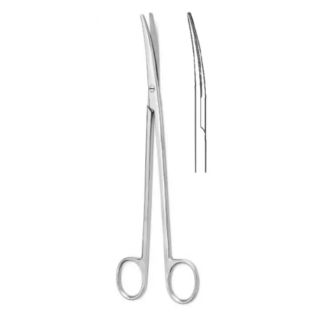 Ножницы для рассечения мягких тканей в глубоких полостях вертикально-изогнутые 230 мм Hilbro 10.0379.23