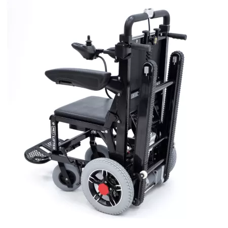 Кресло-коляска с электроприводом и лестничным подъемником MET LIFTER 2, артикул 21095, ширина сиденья 41 см, колеса пневматические