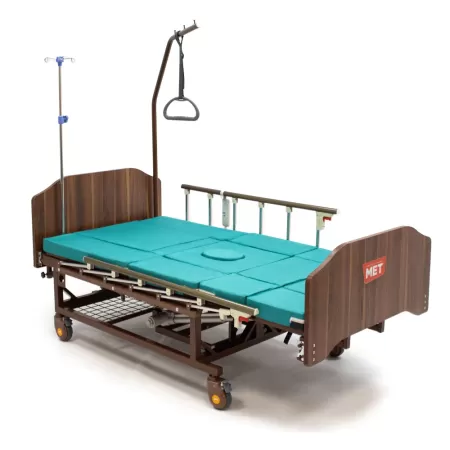 Кровать электрическая MET EVA, артикул 17134, ширина 100 см, кардиокресло, туалет, с функцией полного переворота