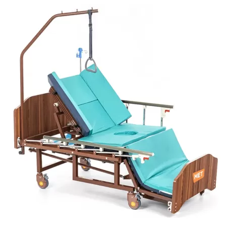 Кровать механическая МЕТ REMEKS, артикул 16742, кардиокресло, туалет, с функцией переворота