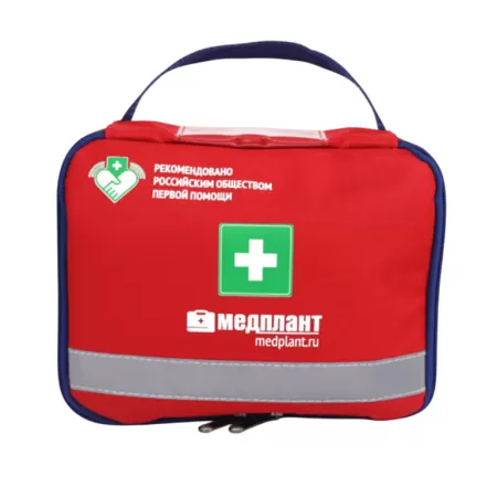 Укладка для оказания первой помощи с применением медицинских изделий судебными приставами по приказу 208н МЕДПЛАНТ в сумке-чехле Волонтер-6, артикул 1679
