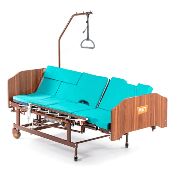 Кровать электрическая MET REVEL L, артикул 17154, удлиненное ложе 207 см, кардиокресло, туалет, с функцией переворота