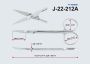Ножницы глазные вертикально-изогнутые остроконечные 115мм  J-22-212A