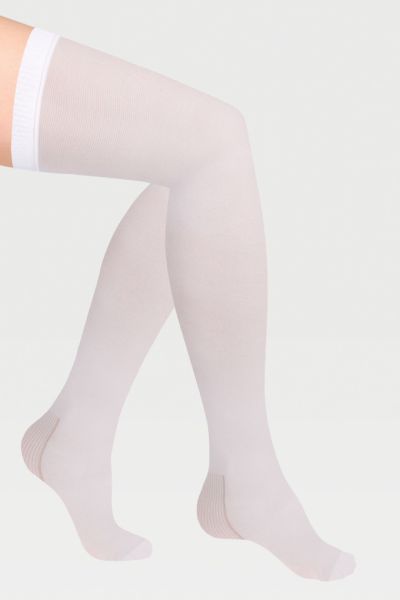 Чулки компрессионные IDEALISTA ID-380W унисекс 1 класс компрессии с закрытым носком антиэмболические для операции на широкое бедро белые 